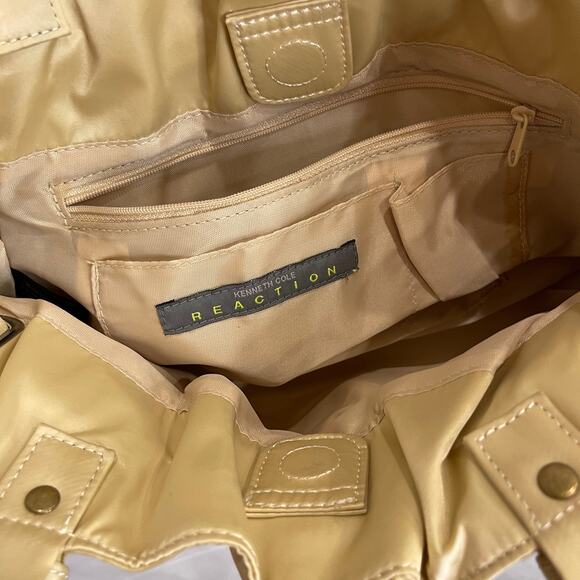 Kenneth Cole Reaction Gold Purse tote Buckle Straps - Picture 10 of 11